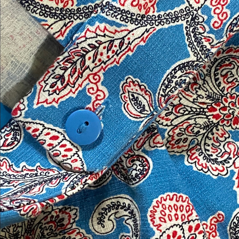 LOFT Blue Paisley-Print Women’s Shorts with Pink Accents size 10 - Picture 5 of 12